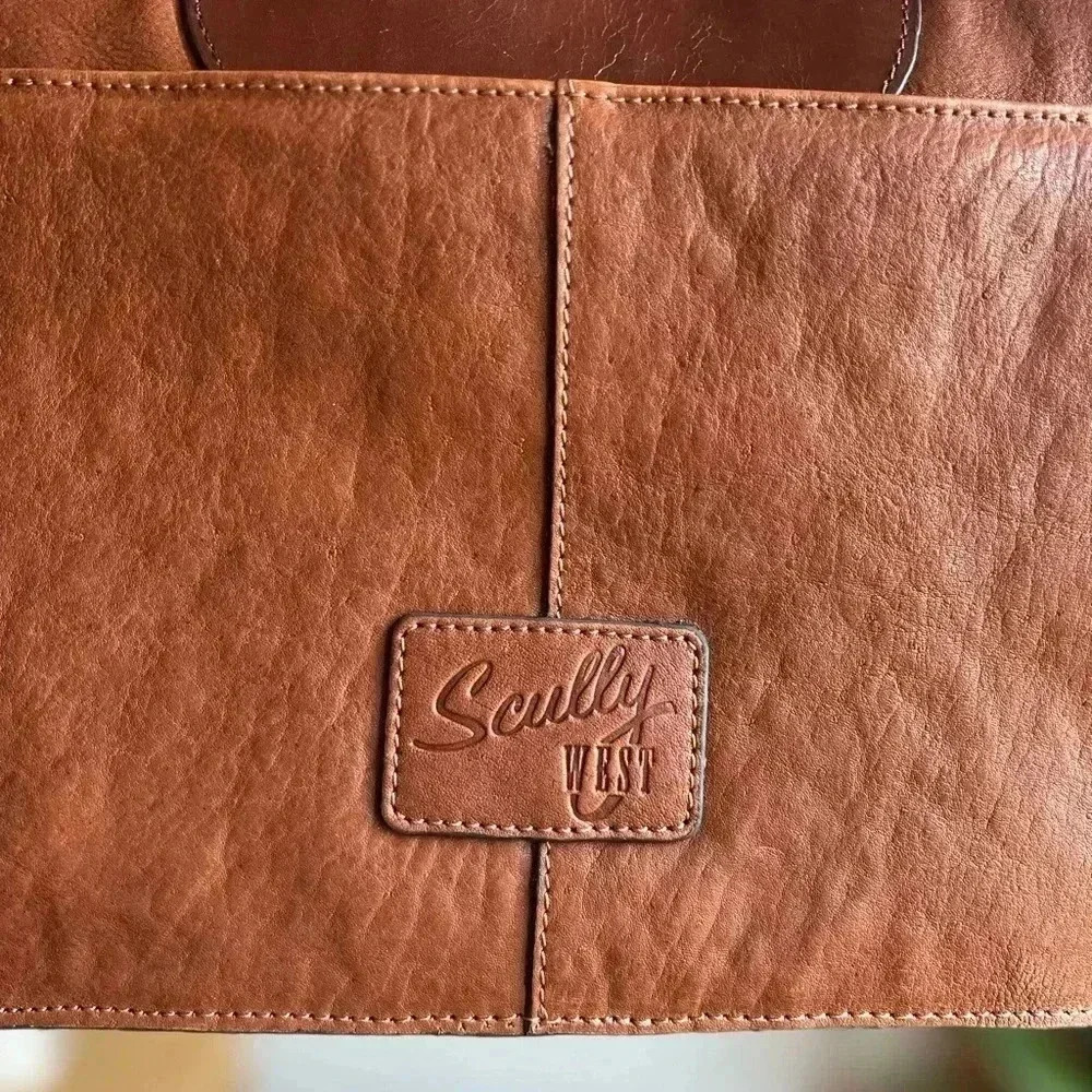 Scully West Tooled Leather Crossbody Bag - 11x8 Western Satchel - Picture 6 of 14